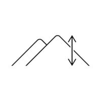 altitude icon, height symbol vector