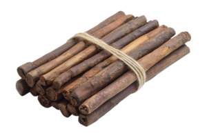 Bundle of natural wood sticks tied with string ready for use in crafting or decoration png