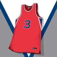 red color basketball jersey isolated view vector