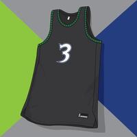 black basketball jersey with number three in front vector