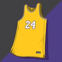 yellow color basketball jersey uniform front view isolated design vector
