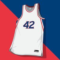 white basketball jersey with number in front vector