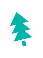 Brutalist tree icon sticker. Geometric shape element with abstract style. A flat representation of a modern symbol, perfect for trendy designs, y2k aesthetics, and graphic applications. vector