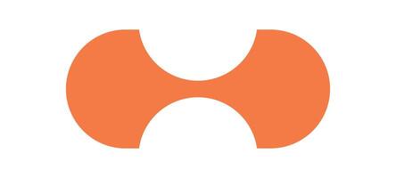 Brutalist abstract shape. Modern geometric figure with flat curves and oval elements. Contemporary icon, y2k style, suitable for graphic applications, branding, or artistic projects. vector