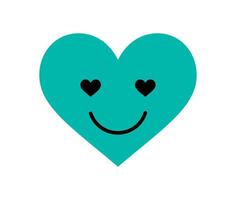 Playful heart shape with a smile. Cute heart figure with vibrant colors. Abstract element, modern flat style, ideal for fun projects and decorative use. vector