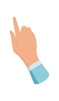 Hand performs a touch gesture on a mobile application. Finger interacts with smartphone icon. Gesture indicates digital communication, flat design, suitable for technology and user interface needs. vector