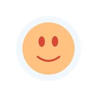Sticker emoji character with smile. Cute emoji representation with a happy expression. Digital concept, flat style, ideal for online communication and media applications. vector