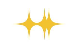 Bold abstract star icon. A minimal shape and symbol representing a star element. Contemporary design, flat graphic style, suitable for modern branding or retro aesthetic projects. vector
