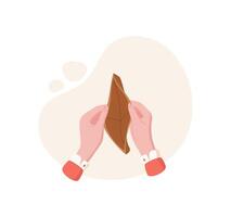Hand holds an empty wallet. Human gesture of not holding cash. Poverty concept in finance and economy, graphic style, ideal for business and financial contexts. vector