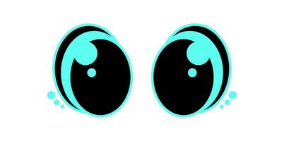 Y2K abstract eyes Shape. Playful cartoon eyes in retro style. Cute icon, modern aesthetic, trendy decoration. Perfect for graphic collections or nostalgic designs from the 90s. vector