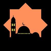 simple illustration of mosque silhouette vector