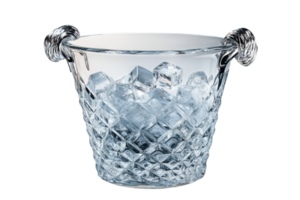 Ice bucket with intricate design perfect for serving chilled beverages at gatherings or events png