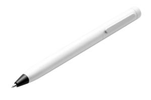 branco caneta em uma suave superfície vitrines moderno Projeto e funcionalidade dentro uma minimalista estilo frequentemente usava para todo dia escrevendo tarefas png