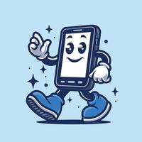 Mr Phone Retro Character vector