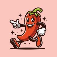 Chilli Retro Vintage Character vector