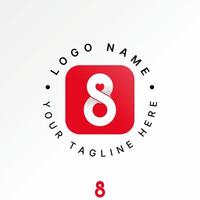 Logo design graphic concept creative premium stock image graphic initial number 8 font love negative space sweet to monogram romance branding vector