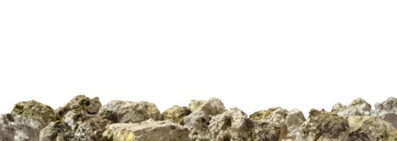 Cutout limestones rock pile bottom lined layout transparent backgrounds 3d rendering file png