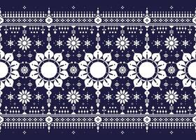 geometric and mandalas ethnic fabric seamless pattern, blue and white color, design for cloth, carpet, batik, wallpaper, wrapping etc. vector