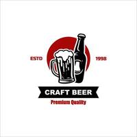 vintage beer logo brewery emblem, badge, label. handmade illustration vector