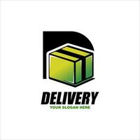 Fast delivery logo template design with a box vector