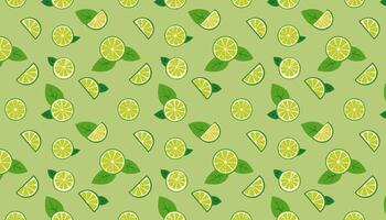 Lime pattern illustration. Background with lime slices. vector