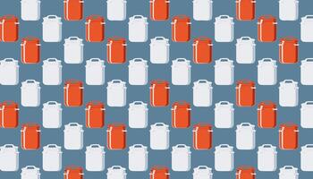 Pattern with Canister set on blue background. illustration. vector