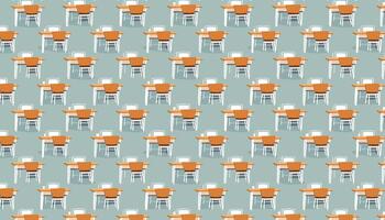Pattern with chairs and table. illustration in flat style vector