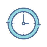 Blue clock time flat icon for web and mobile app design vector