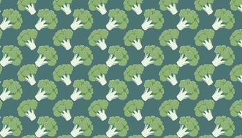 Vegetable pattern with Broccoli Raab on green background. illustration. vector