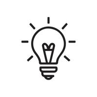 Simple Black Line Drawing of an Idea Light Bulb vector