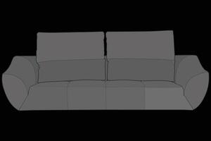Sofa or couch color block illustration. color block furniture for living room. Illustration isolated with black background. vector