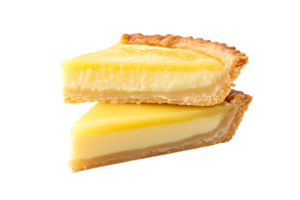Lemon tart slices with mint isolated on a transparent background png