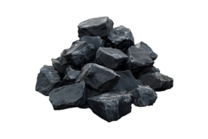 Coal rocks isolated on a transparent background png