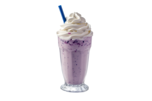 Blueberry milkshake with whipped cream isolated on a transparent background png