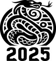 2025 Snake symbol representing Chinese New Year celebration vector