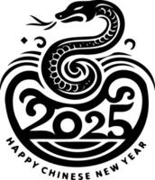 Stylized snake design for 2025 Chinese New Year celebration vector