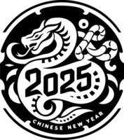 2025 Chinese New Year design featuring dragon and snake symbolizing prosperity vector