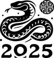 2025 Snake symbol representing Chinese New Year celebration vector