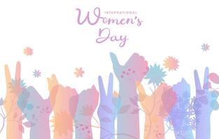International women's day background with hand and gradient style for horizontal design vector