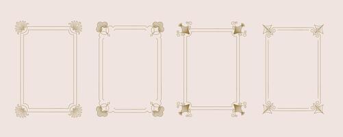 Vintage deco frame and border. Abstract decoration for vertical design vector