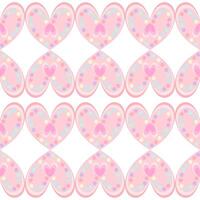 My lovely couple hearts of pastel colors. Reflection Modular on white background. Seamless pattern. vector