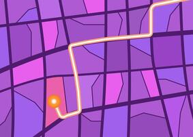 purple flat map top view vector