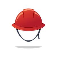 Red rescue workers helmet isolated on white background. vector