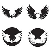 Four different bird wings with different shapes vector
