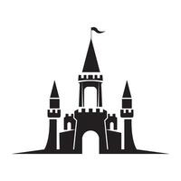 A castle with a flag on top and a tower vector