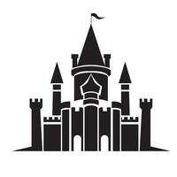 A black and white silhouette of a castle vector