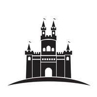 A black and white castle icon on a white background vector
