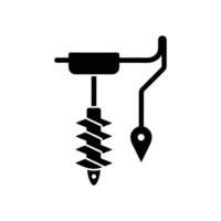 ice fishing auger icon illustration vector