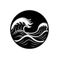 ocean waves icon silhouette on white background vector