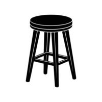 stool silhouette with white background vector
